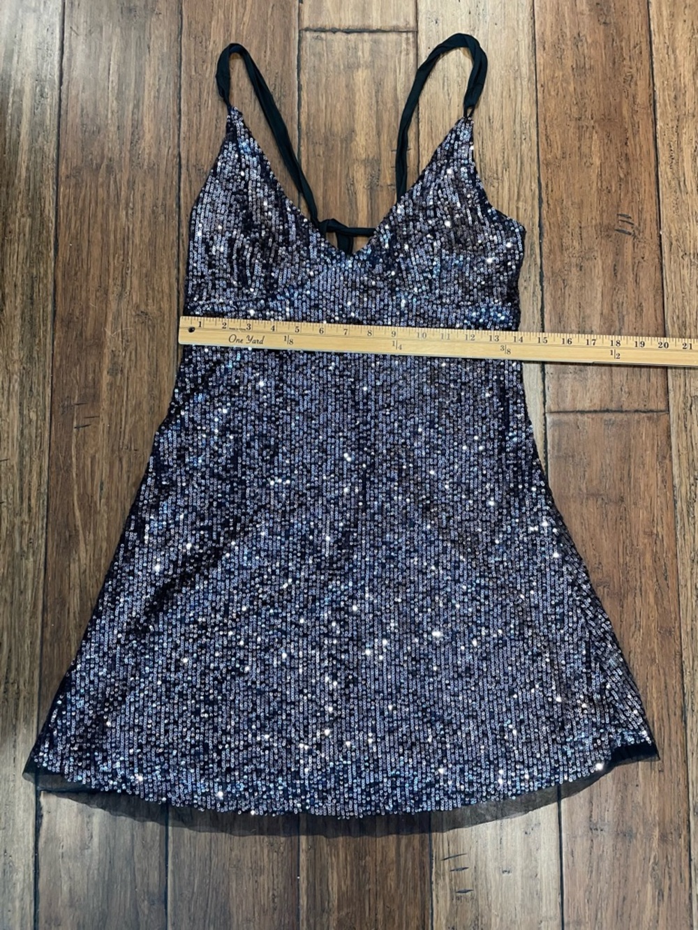 Free People Black Sequined Mini Dress Night Combo - Picture 7 of 12